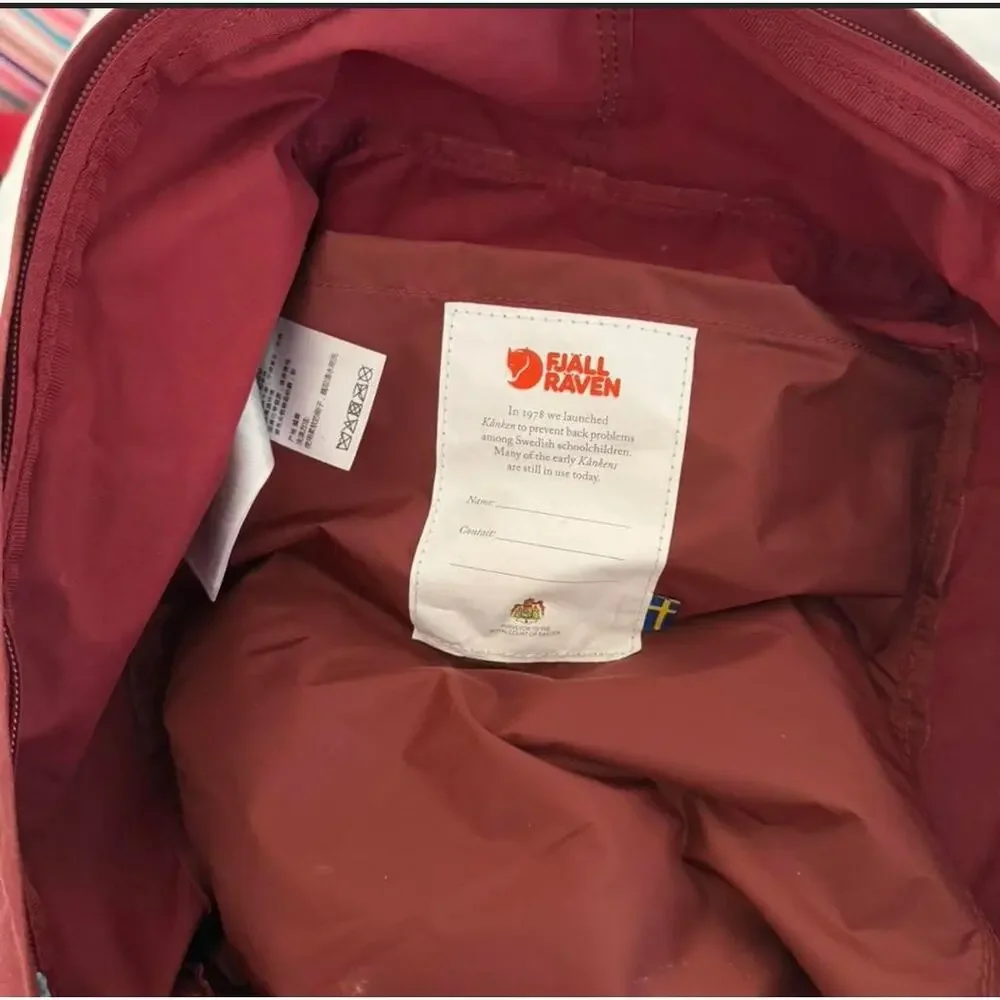 Fjällräven Kanken Mini Backpack Compact Durable Vinylon Fabric Travel Ox Red